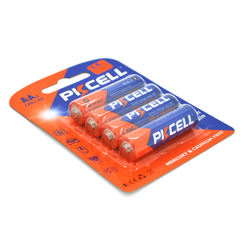 Лужна Батарейка PKCELL 1.5 V AA/LR6, 4 штуки у блістері ціна за блістер, Q12 Лужна Батарейка PKCELL 1.5 V AA/LR6, 4 штуки у блістері ціна за блістер, Q12