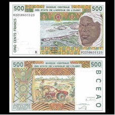 ЗАХІДНА АФРИКА 710Km WEST AFRICAN STATES SENEGAL 500 FRANCS 2002 Unc