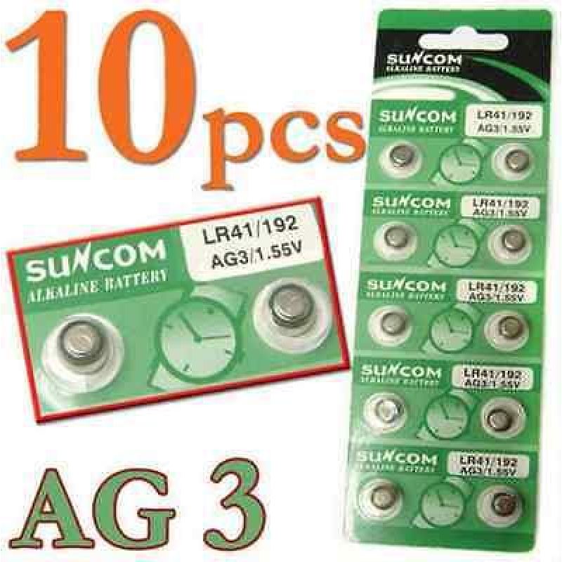 Батарейка таблетка LR41/192 AG3/1.55 v Suncom Alkaline Battery (Блістер 10шт.)