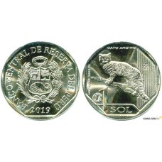 Перу 1 сіль 2019 р. Андський гірський кіт. UNC