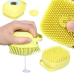 Силіконова мочалка щетка з дозатором Silicone Massage Bath Brush LD-588 жовтий