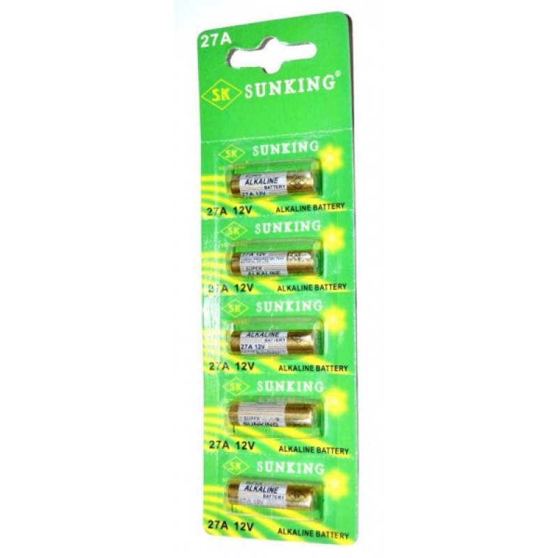 Батарейка Sunking 27A 12v Alkaline Battery (Блистер 5шт.) Батарейка Sunking 27A 12v Alkaline Battery (Блистер 5шт.)
