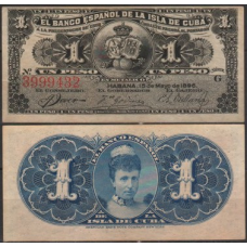 Куба / Cuba 1 peso 1896 Pick 47 UNC