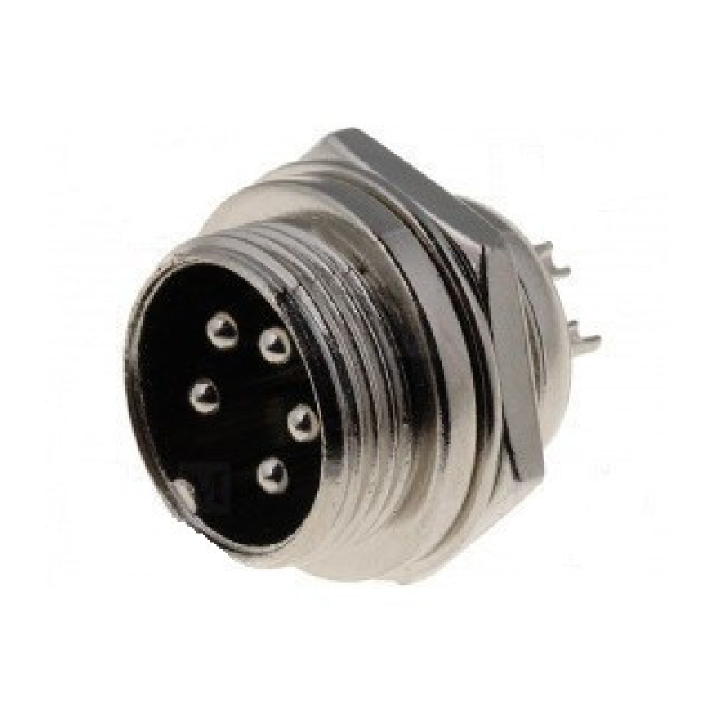 Роз“єм MIC 335 mini (штекер), монтажний, 5pin, діам.-12мм Роз“єм MIC 335 mini (штекер), монтажний, 5pin, діам.-12мм