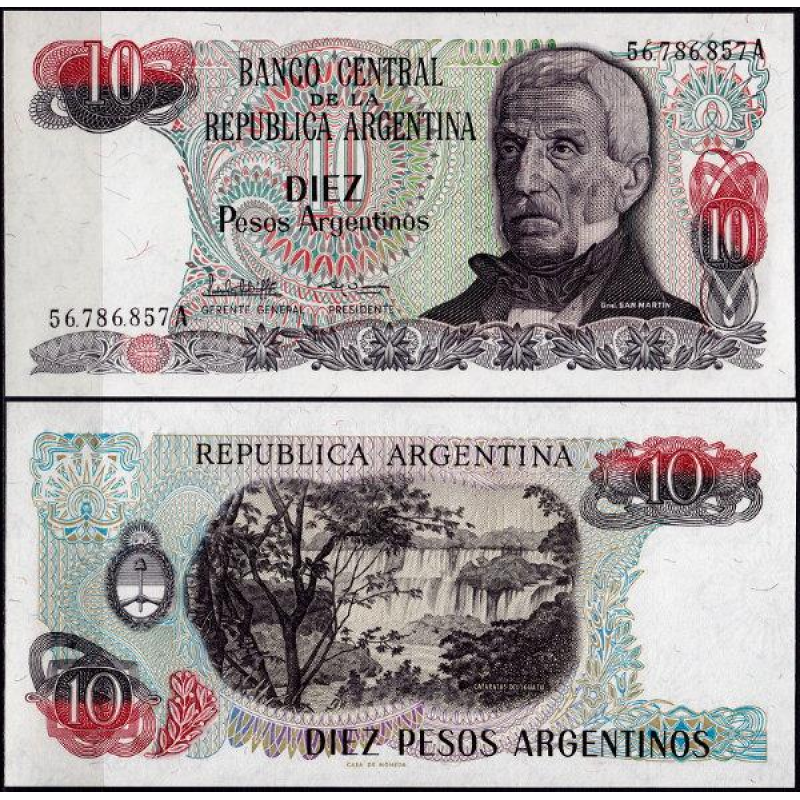 Аргентина / Argentina 10 Pesos Arg 1983 P 313 UNC Аргентина / Argentina 10 Pesos Arg 1983 P 313 UNC