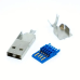 Штекер USB 3.0 тип A розбірної, під шнур, без корпусу Штекер USB 3.0 тип A розбірної, під шнур, без корпусу