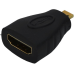 Перехідник, штекер mini HDMI - гніздо HDMI, gold, пластик Перехідник, штекер mini HDMI - гніздо HDMI, gold, пластик