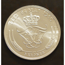 Данія 5 крон 1960 р (Срібло) 2