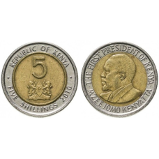 Kenya Кенія 5 Shillings 2005-2010