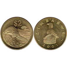 Zimbabwe Зимбабве  2  Dollars 2002 UNC