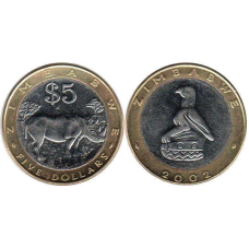 Zimbabweмбабі 5 Dollars 2002 UNC