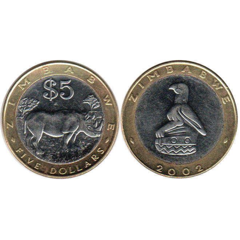 Zimbabweмбабі 5 Dollars 2002 UNC