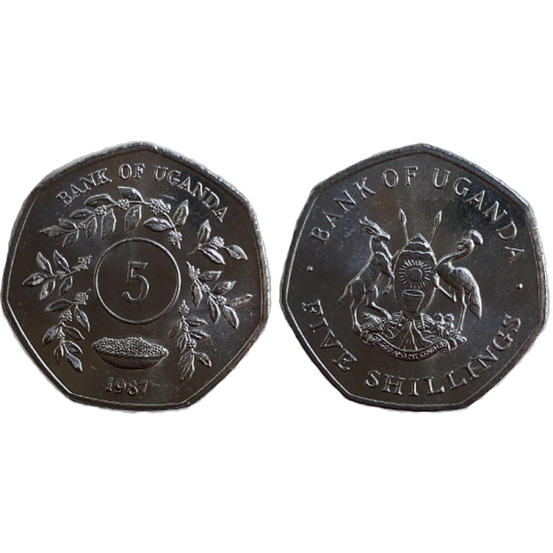 Uganda Уганда - 5 Shillings 1987 UNC Uganda Уганда - 5 Shillings 1987 UNC