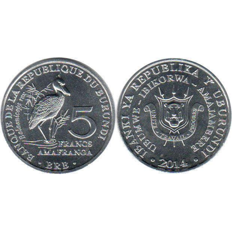 Burundi Бурунді — 5 Francs 2014 UNC птиця