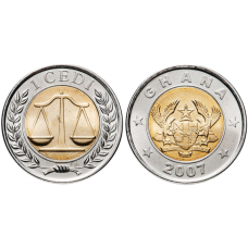 Ghana Гана 1 Cedi 2007  UNC