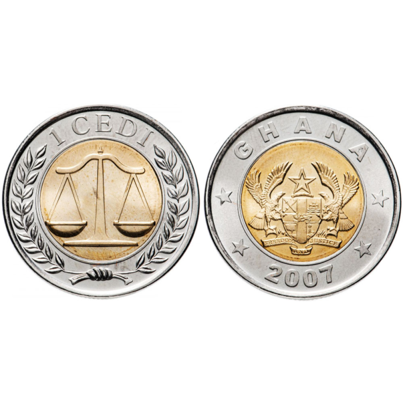 Ghana Гана 1 Cedi 2007  UNC