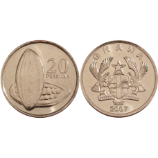 Ghana Гана 20 Pesewa 2007 UNC