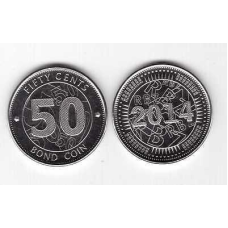Zimbabwe Зимбабве - 50 Cents 2014 UNC