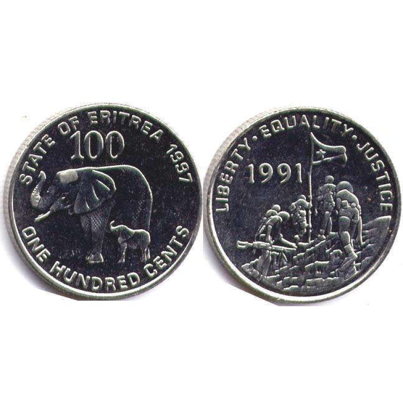 Eritrea Еритрея 100 Cents 1997 UNC
