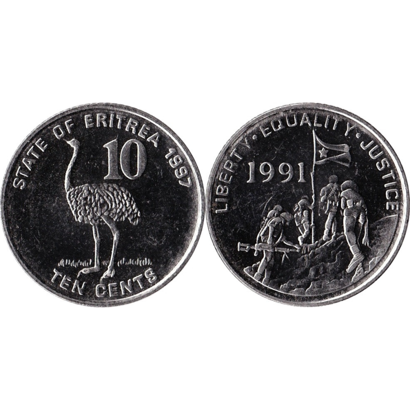 Eritrea Еритрея 10 Cents 1997 UNC Eritrea Еритрея 10 Cents 1997 UNC