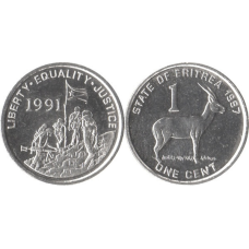 Eritrea Еритрея 1 Cents 1997 UNC