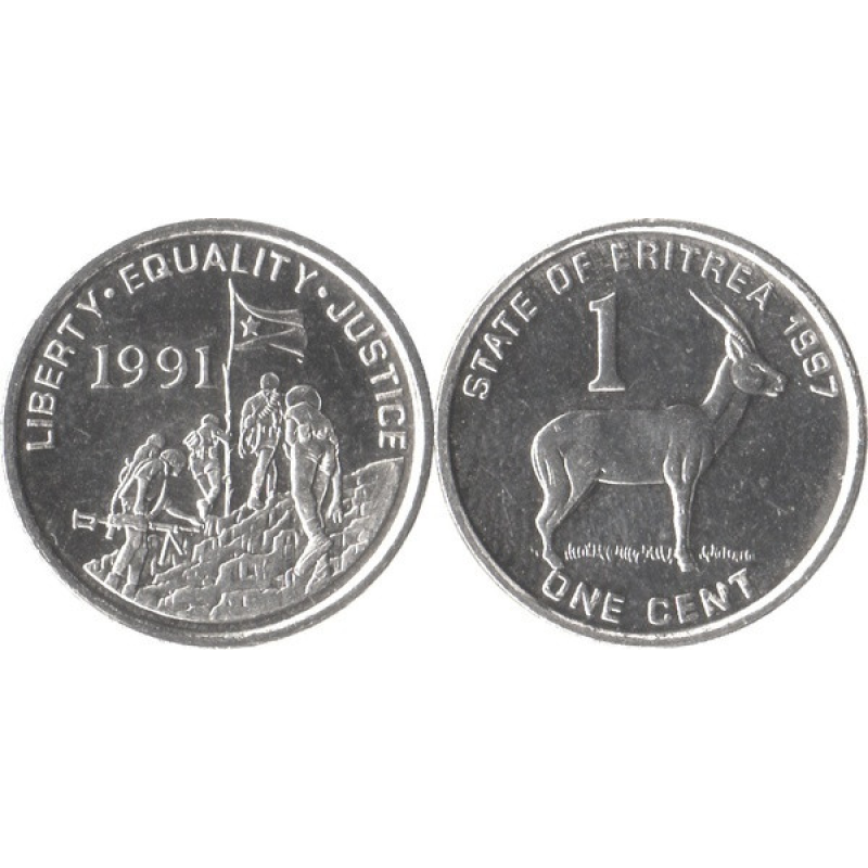 Eritrea Еритрея 1 Cents 1997 UNC Eritrea Еритрея 1 Cents 1997 UNC
