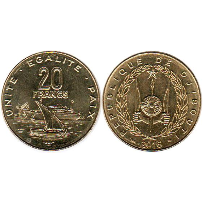 Djibouti Джибути 20 Francs 2016 UNC