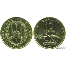 Djibouti Джибути 10 Francs 2013 UNC
