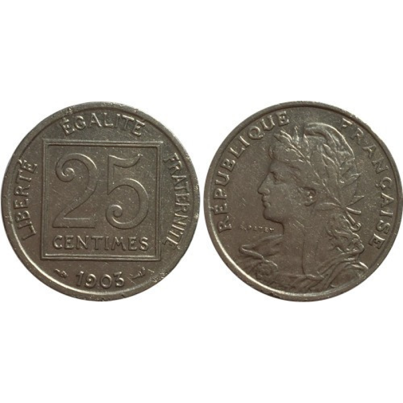 Франция 25 сантимов 1903 год