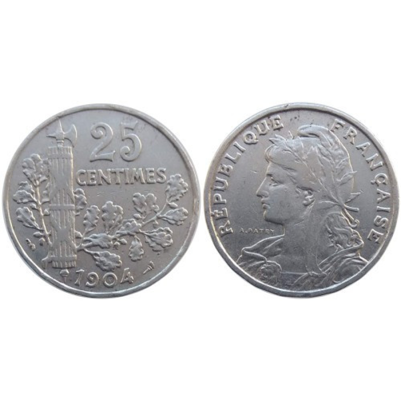 Франція 25 сантимів 1904 рік