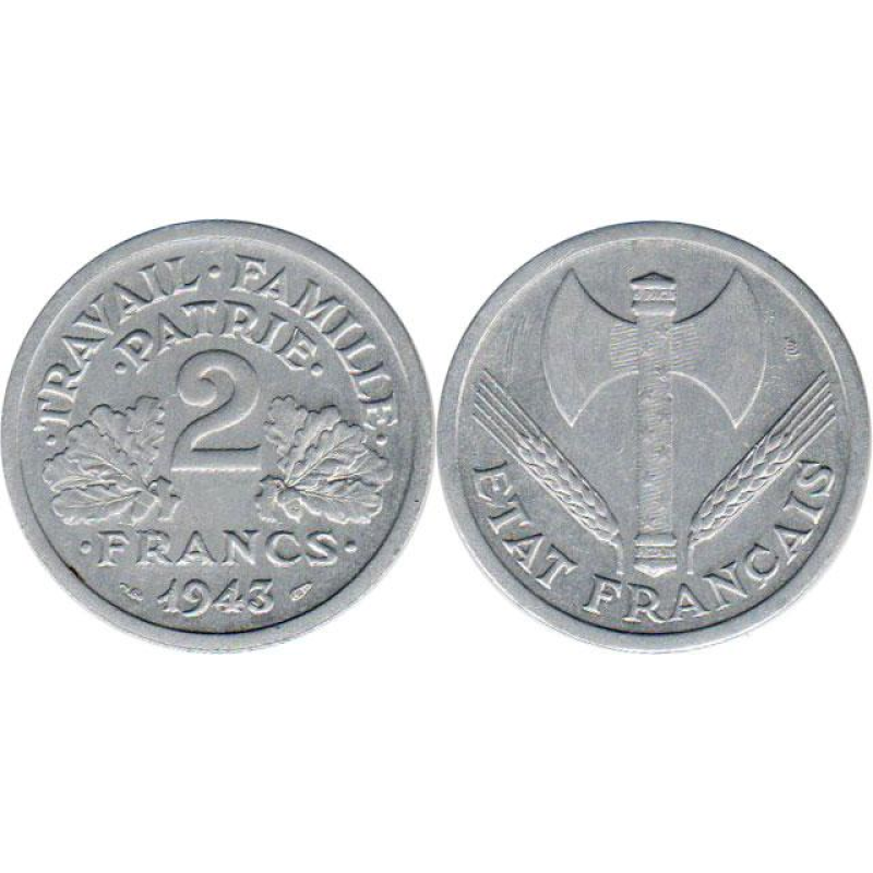 Франція 2 рейха 1943 (1943-1944) алюміній Франція 2 рейха 1943 (1943-1944) алюміній