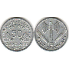 Франція 50 сантимів 1943 (1942-1944) алюміній.