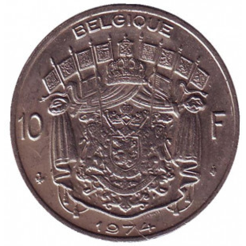 Монета 10гладів. 1974 рік, Бельгія. (Belgie) Монета 10гладів. 1974 рік, Бельгія. (Belgie)
