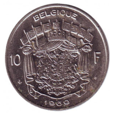 Монета 10 франков. 1969 год, Бельгия. (Belgique)