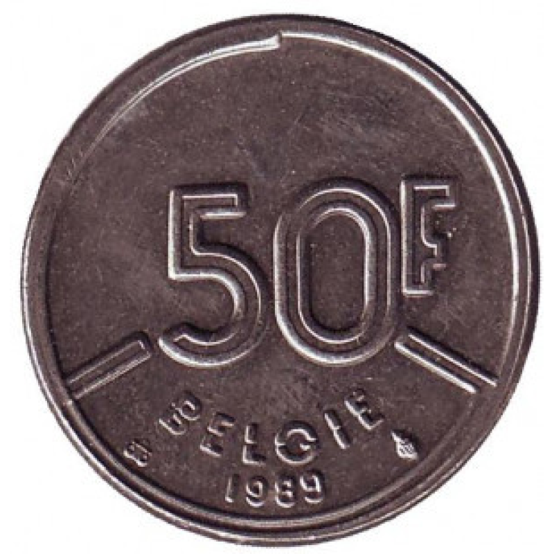 Монета 50гладів. 1987-1993 рік, Бельгія. (Belgie) Монета 50гладів. 1987-1993 рік, Бельгія. (Belgie)