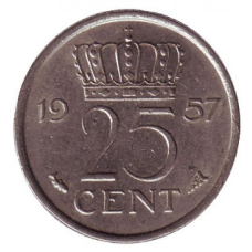 Нідерландські Антіли 25 центів 1990 рік