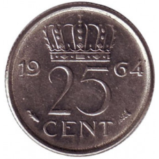 Нідерландські Антіли 25 центів 1990 рік