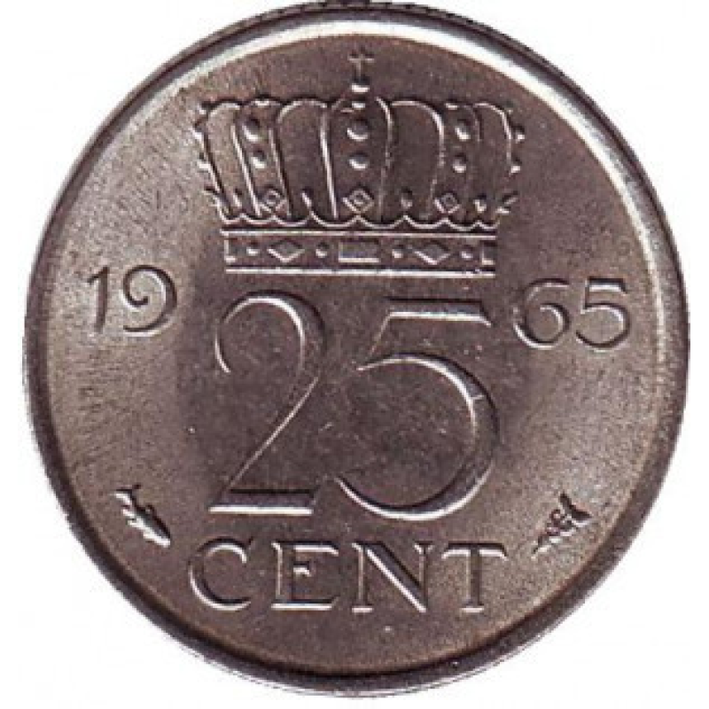 Монета 25 млн. 1965 рік, Нідерланди. Монета 25 млн. 1965 рік, Нідерланди.