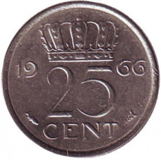 Нідерландські Антіли 25 центів 1990 рік