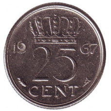 Нідерландські Антіли 25 центів 1990 рік