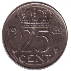 Нідерландські Антіли 25 центів 1990 рік