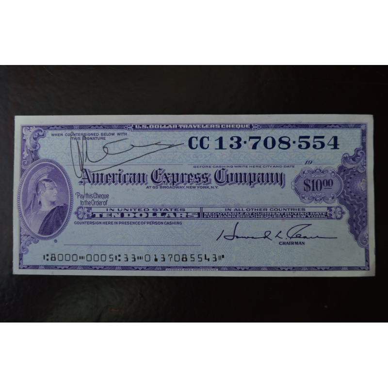 Чек Америкен експрес 10 $ СС 13.708.554 (ЧК-1) Чек Америкен експрес 10 $ СС 13.708.554 (ЧК-1)