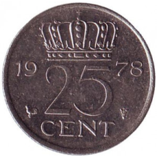 Нідерландські Антіли 25 центів 1990 рік