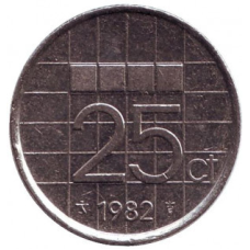 Монета 25 млн. 1982 рік, Нідерланди.