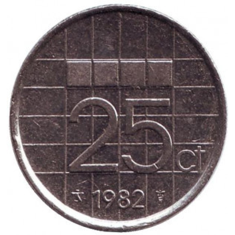Монета 25 млн. 1982 рік, Нідерланди. Монета 25 млн. 1982 рік, Нідерланди.