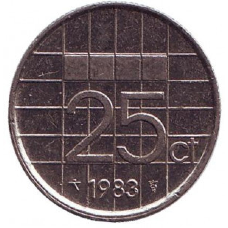 Монета 25 млн. 1983 рік, Нідерланди. Монета 25 млн. 1983 рік, Нідерланди.