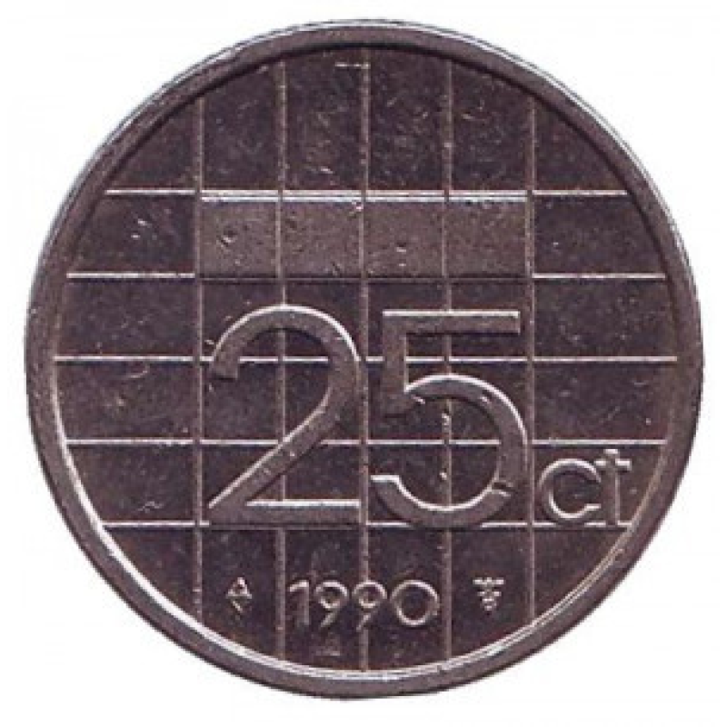 Нідерландські Антіли 25 центів 1990 рік Нідерландські Антіли 25 центів 1990 рік