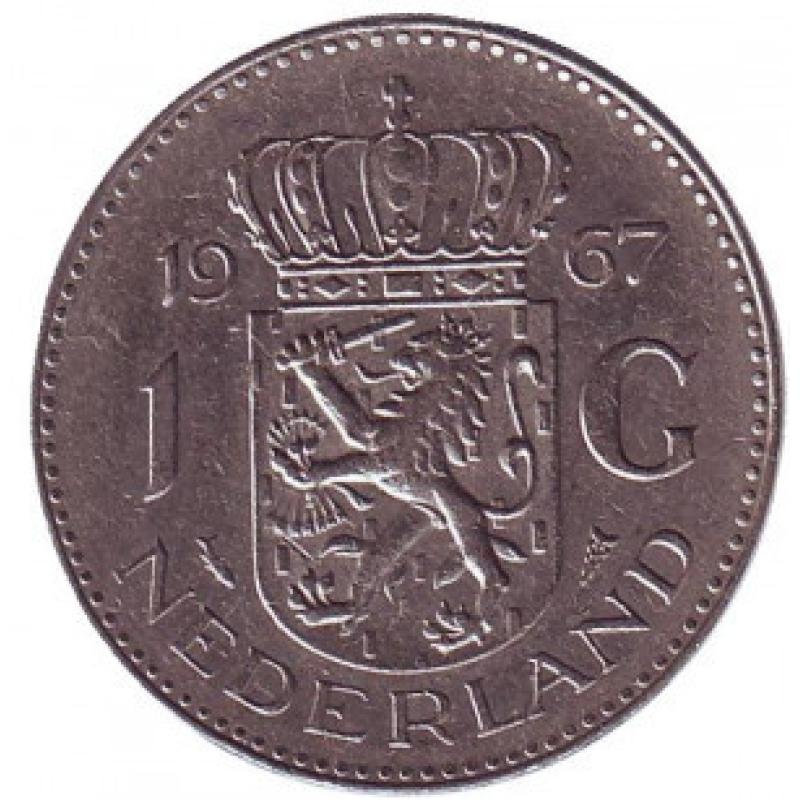 Монета 1 гульден. 1967 рік, Нідерланди. Монета 1 гульден. 1967 рік, Нідерланди.