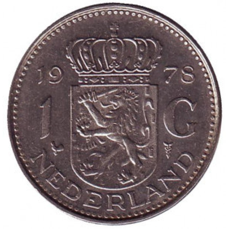 Монета 1 гульден. 1978 рік, Нідерланди. Монета 1 гульден. 1978 рік, Нідерланди.