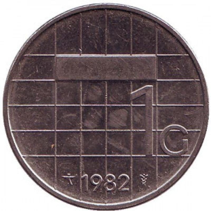 Монета 1 гульден. 1982 рік, Нідерланди. Монета 1 гульден. 1982 рік, Нідерланди.